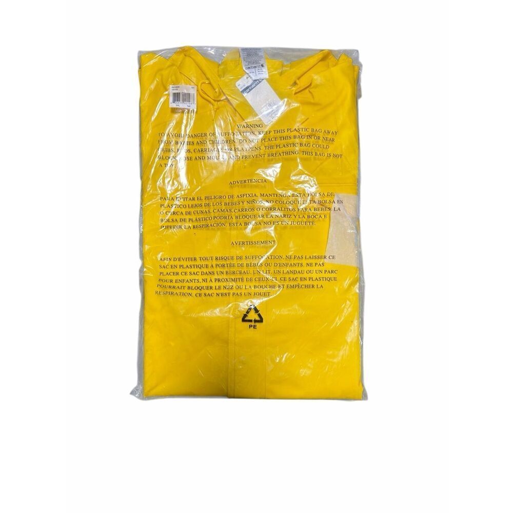 Carhartt Rain Jacket Mens 3XLT XXXLT Yellow PVC Hooded Waterproof 100100 701 New